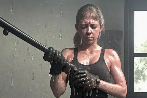 Prompt: Alison’s armcunt dripping with sadness and sweat 