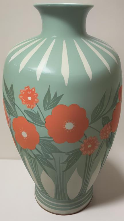 Prompt: 1960s repeating pattern vase