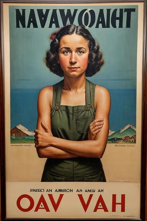 Prompt: American Depression-era WPA poster of Owoku-Okglab Snalb, serious, important, dire, inspirational, informal, painted by Norman Rockwell, 