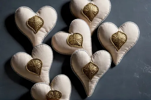 Prompt: Upholstered cardamom hearts 