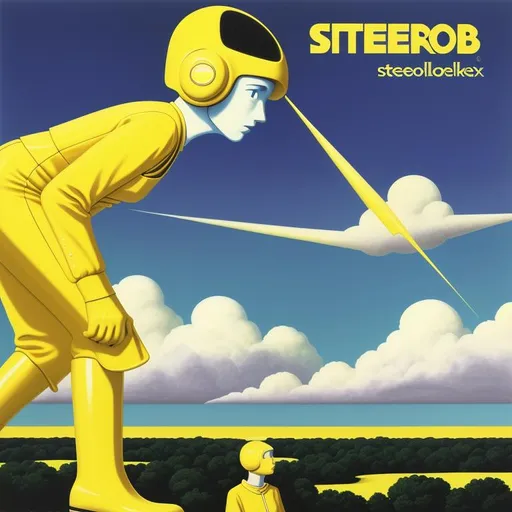 Prompt: 1996 classic album cover of the Stereolab album “Butter-colored Sky”