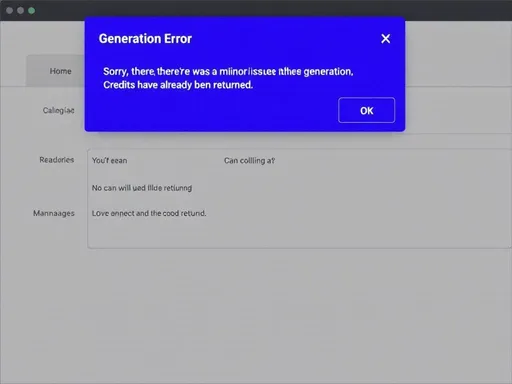 Prompt: Generation Error
Sorry, there was a minor issue with the generation. Credits have already been returned.