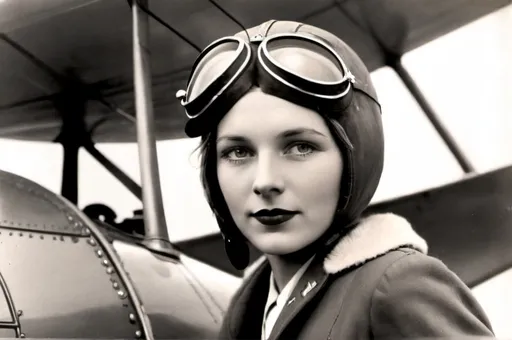 Prompt: Astrid Cuntwalloper, 1930s aviatrix 