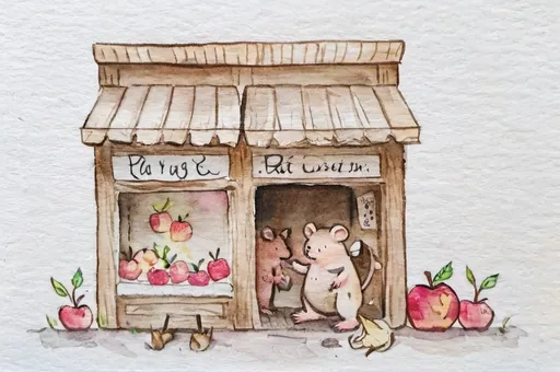 Prompt: Pressed rat and warthog have closed down their shop. They didn't want to; 'twas all they had got. Selling atonal apples and amplified heat and pressed rat's collection of doglegs and feet.