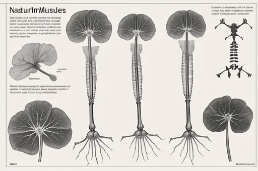 Prompt: Diagram of nasturtium muscles and skeleton 