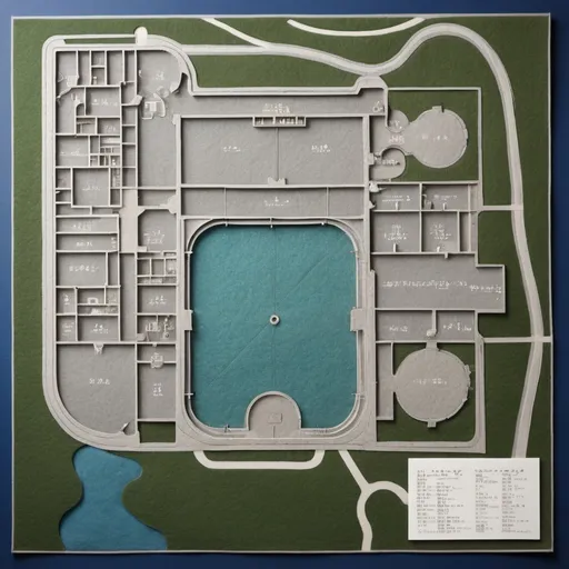 Prompt: The floor plan of the Warasihara Water Treatment Plant in Kanagawa shown in great detail 