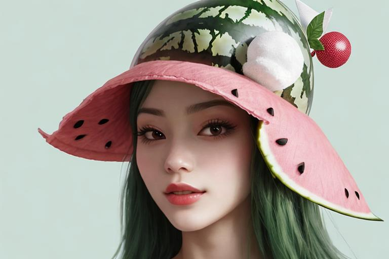 Prompt: Watermelon hat