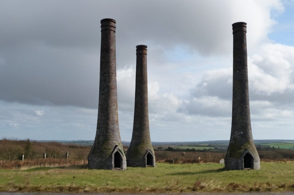 Prompt: The legend of the flying chimneys of Balleghdreen 