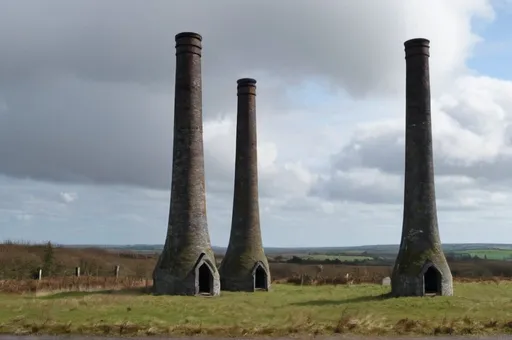 Prompt: The legend of the flying chimneys of Balleghdreen 