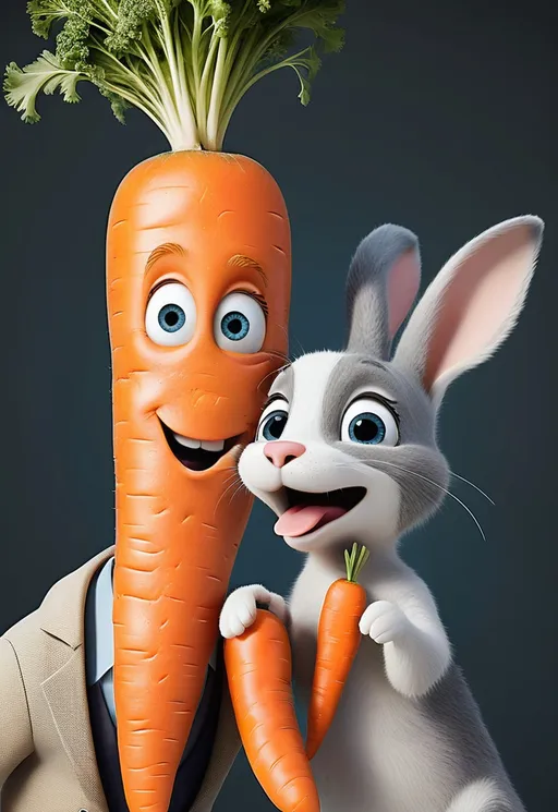 Prompt: We all like the cut of you jib, missy; if those carrots could talk, they’d have a story to tell!