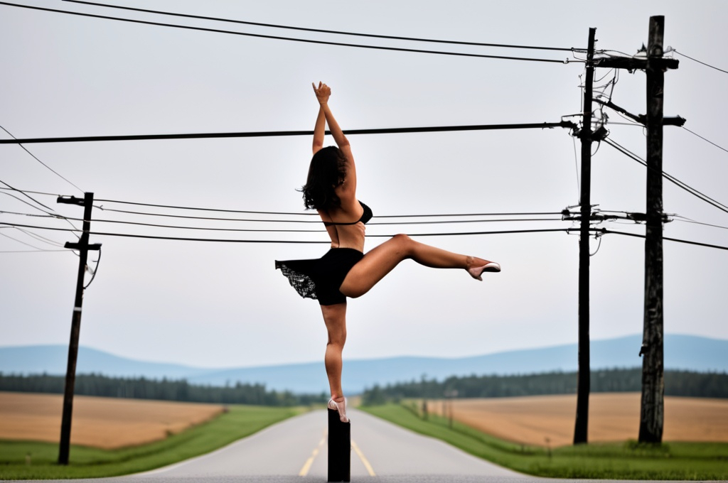 Prompt: Telephone pole dancing 