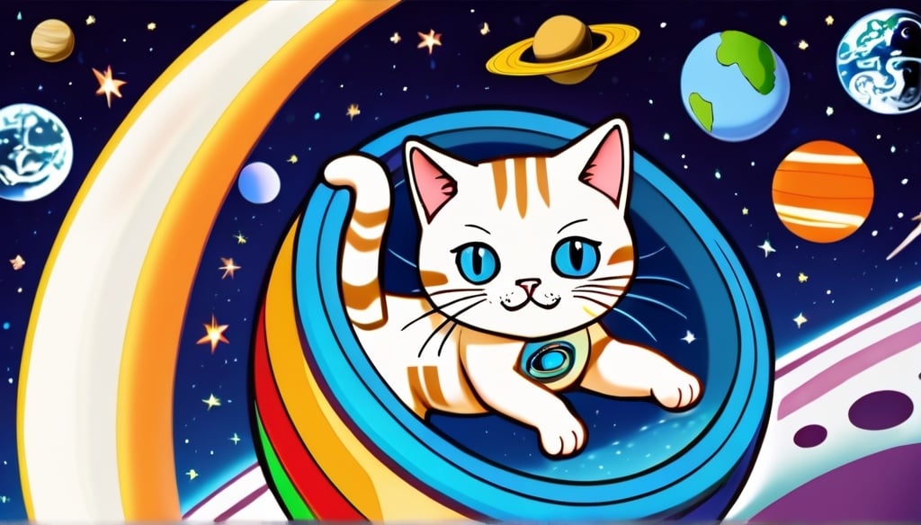 Prompt: Riding on the rocket I wanna go to pluto
Space foods are marshmallows, asparagus, ice cream
Blue eyed kitty cat says, "please let me go with you"
Iko, iko everybody let's go
Iko, iko everybody let's go
Iko, iko everybody iko
Mercury venus jupiter saturn mars
Uranus neptune pluto and planet earth
Getting in radio communication
"Hello, hello"
Earth is just a little star, "hello hello"
Shaking her hip, blue eyed cat dances the mambo
Uka boo, uka boo everybody uka boo
Uka boo, uka boo, space walk, uka boo
Uka boo, uka boo, let's do the uka boo
Floating through space with you it's a dance party
Floating through space let's drink to the planet earth

Getting in radio communication
"hello hello"
Earth is just a little star "hello hello"
Blue eyed kitty cat said,"let's do it one more time"
Iko, iko everybody let's go
Uka boo, uka boo, everybody uka boo
Iko, iko everybody let's go
Mercury venus jupiter saturn mars
Uranus neptune pluto and planet earth
Floating through space with you it's a dance party
Riding on the rocket, cheers to the planet Earth