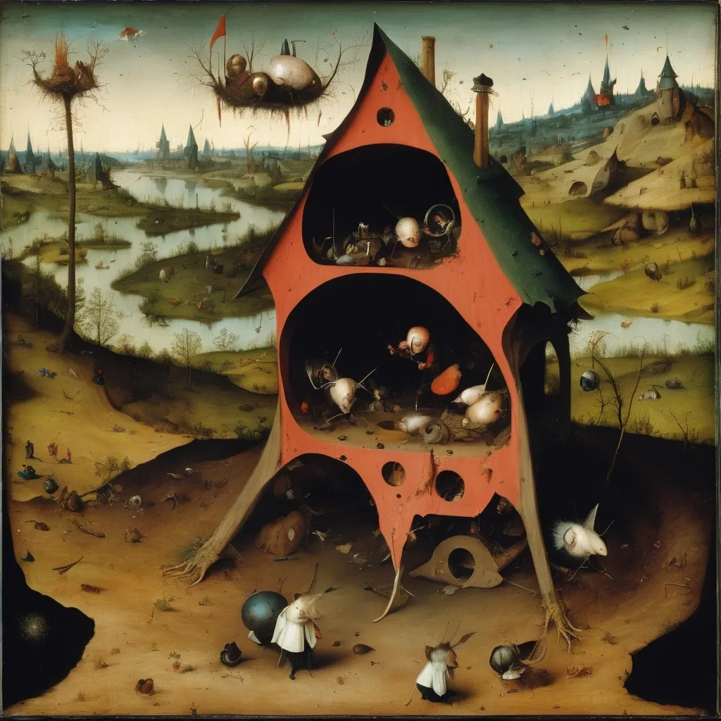 Prompt: Mork from Ork by Hieronymus Bosch 