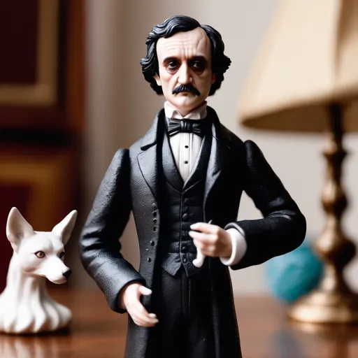 Prompt: Edgar Allen Poe  figurine