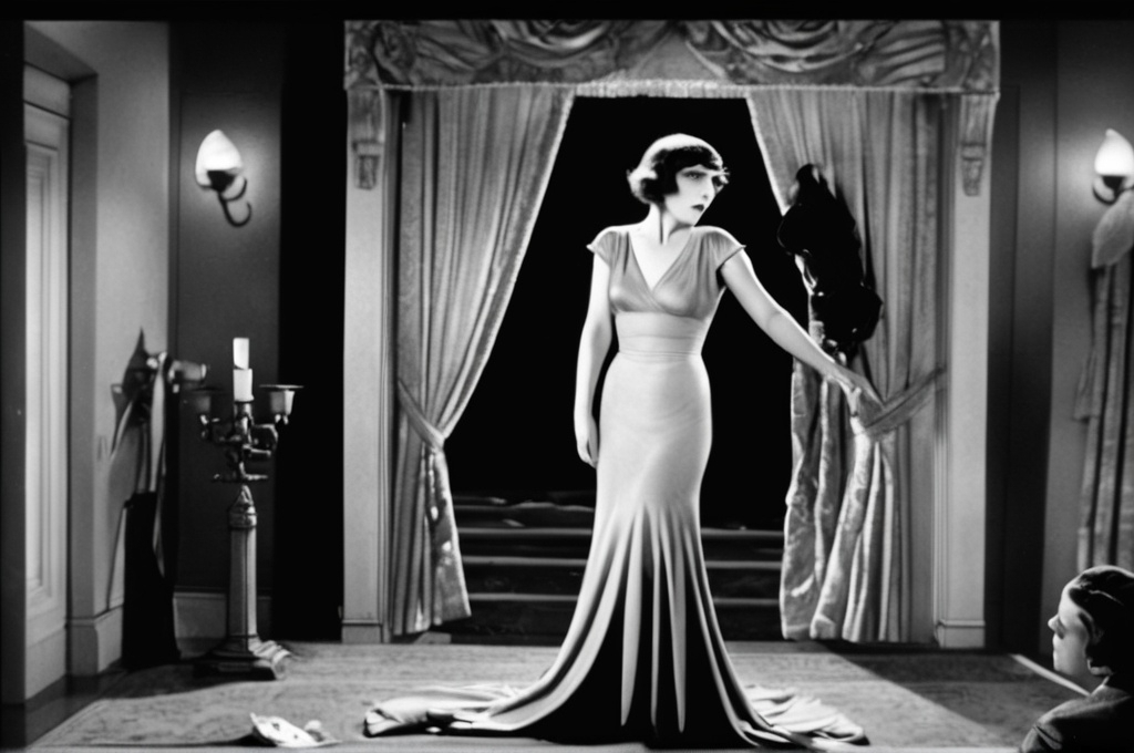 Prompt: The most famous scene of a pre-code silent films  