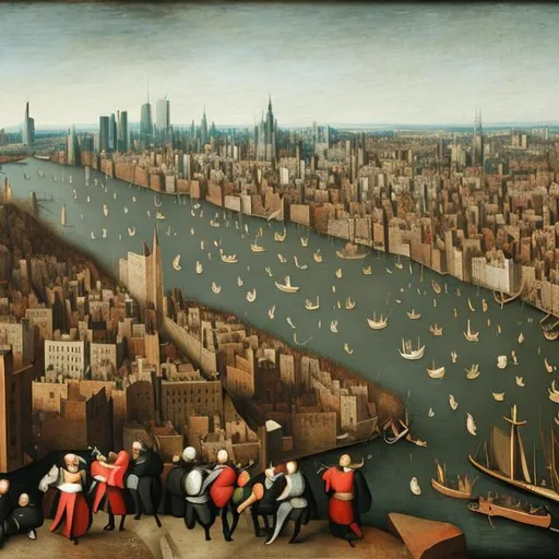 Prompt: New York City Skyline by Pieter Brueghel the Younger 