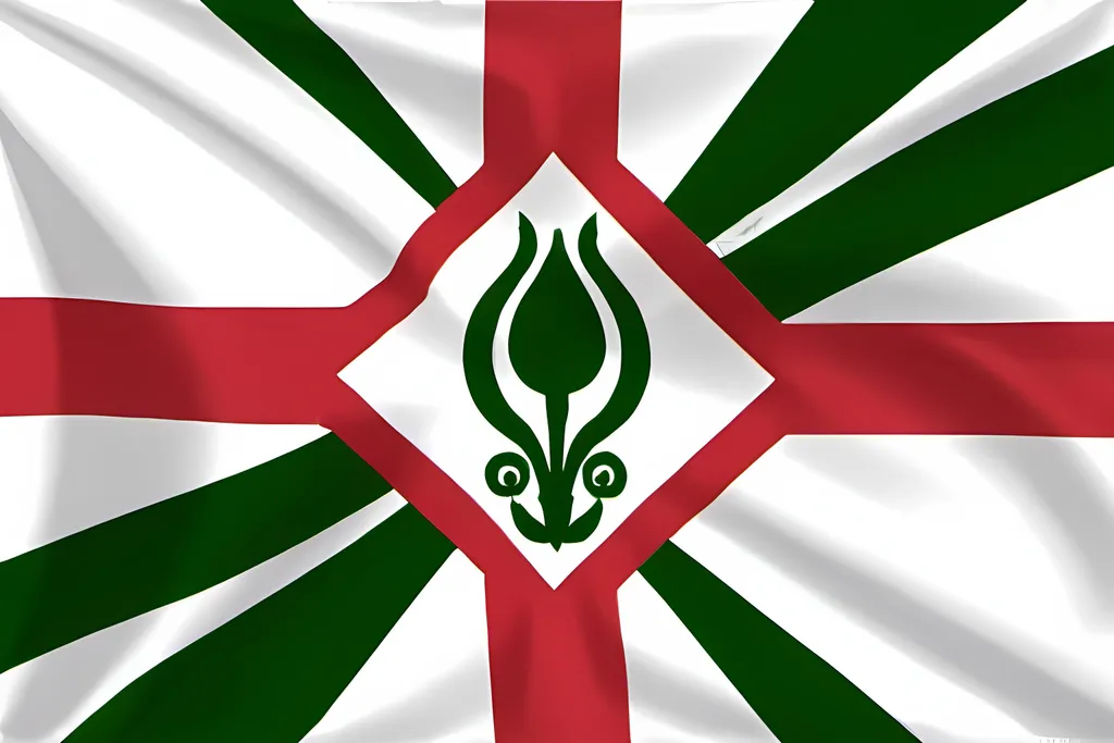 Prompt: Flag of the land of Onion 