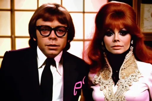 Prompt: 1971 episode of Love American Style with Paul Williams and Charo 