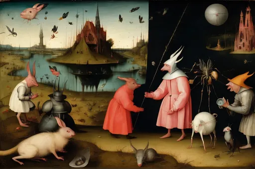 Prompt: “We’ve Been Trying To Reach You About Your Car’s Warranty“ painted by Hieronymus Bosch, 1497, oil and tempera on board 