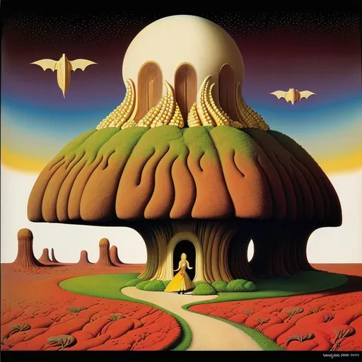 Prompt: 1968 classic album cover of the Lucius album “Butter” by Roger Dean