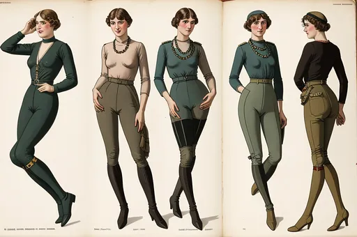 Prompt: Collier’s magazine illustration of the trendiest crotchless pants of 1916