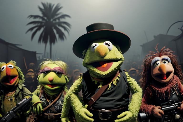 Prompt: Muppets Full Apocalypse Now 