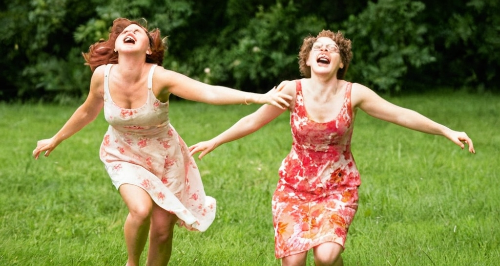 Prompt: Moist ladies frolicking 