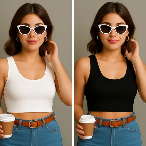Prompt: change model to cute women , turkish model , shot angle should not be too close , model should be between 20- 25 years old