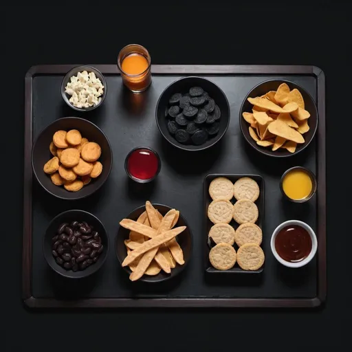 Prompt: dark theme, Bar Snacks