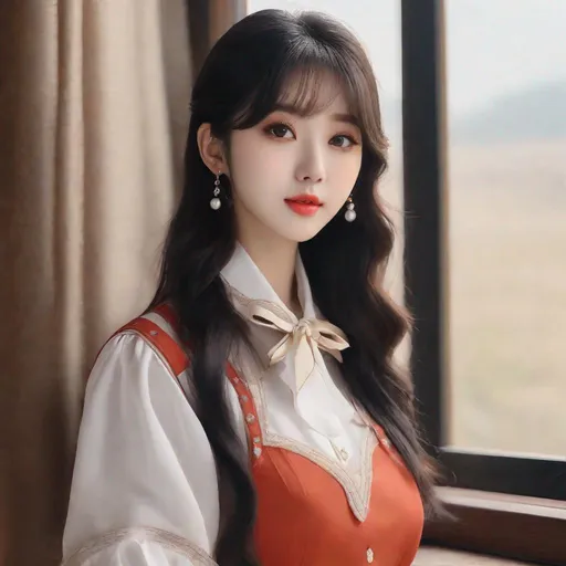 Prompt: Masterpiece, eunha,  ulzzang, slim thick, uhd, realistic, 4k, 8k,  photoshoot, fox girl, extremely high definition, perfection, Jean-François Millet type painting
