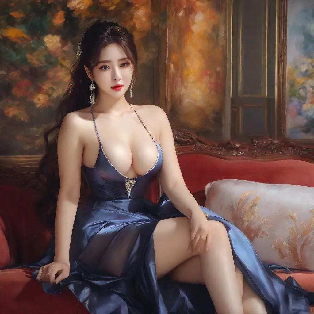 Prompt: My prompt> Masterpiece, realistic kpop idol, beautiful woman, big chest, f cup, uhd, realistic, 4k, 8k, photoshoot, extremely high definition, perfection, Édouard Manet type painting, scenic, portrait, insanity, breathtaking, iridescent, complex, impressive, remarkable, glorious, grandiose, sumptuous, luxurious, 