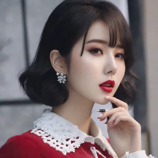 Prompt: eunha,  slim thick, uhd, realistic, 4k, 8k,  photoshoot, smoking