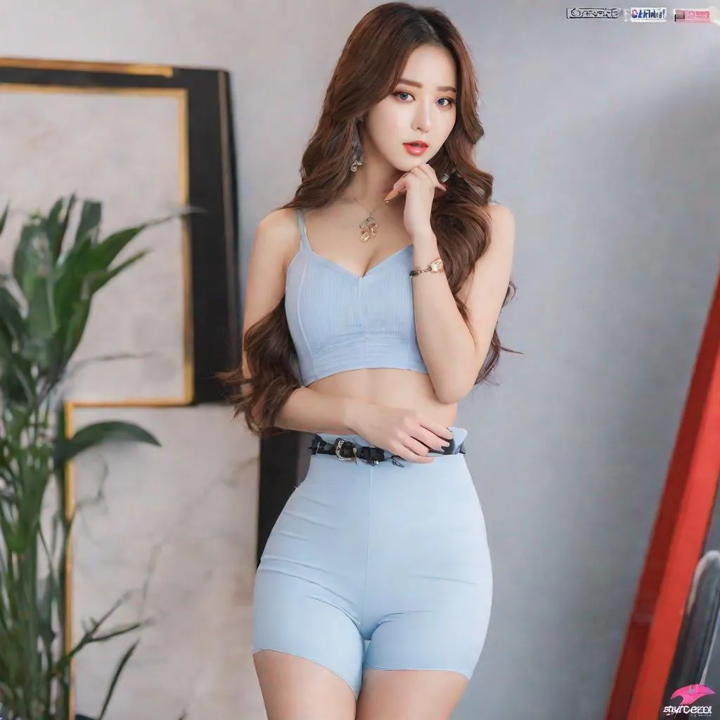 Korean woman, ulzzang, stockings, big chest, slim th
