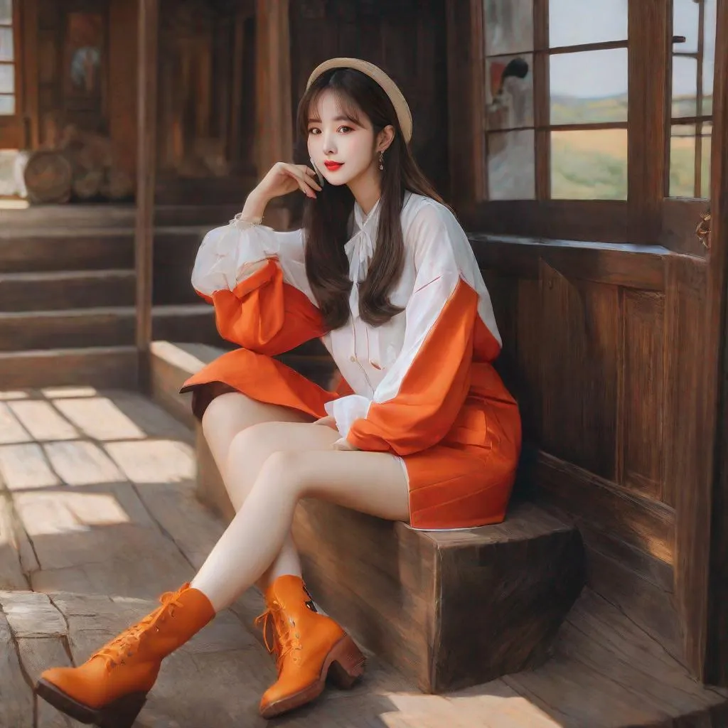 Prompt: 
Masterpiece, eunha,  ulzzang, slim thick, uhd, realistic, 4k, 8k,  photoshoot, fox girl, extremely high definition, perfection, Jean-François Millet type painting

