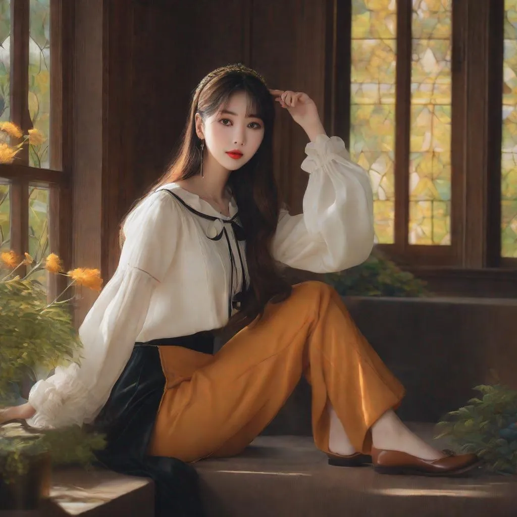 Prompt: Masterpiece, eunha,  ulzzang, slim thick, uhd, realistic, 4k, 8k,  photoshoot, fox girl, extremely high definition, perfection, Jean-François Millet type painting
