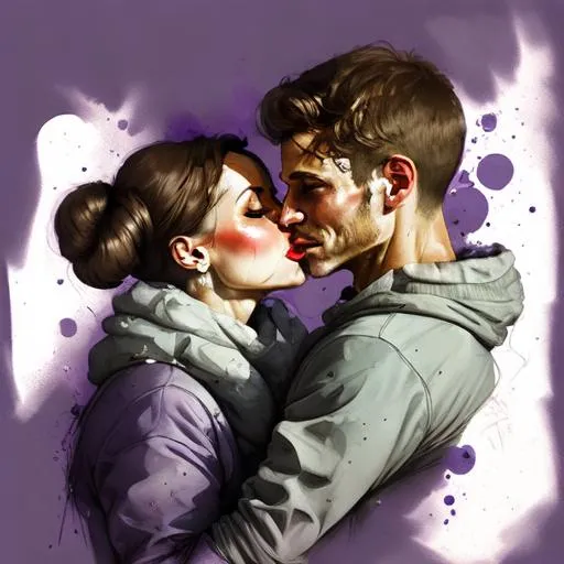 Prompt: two mouses kisses each other