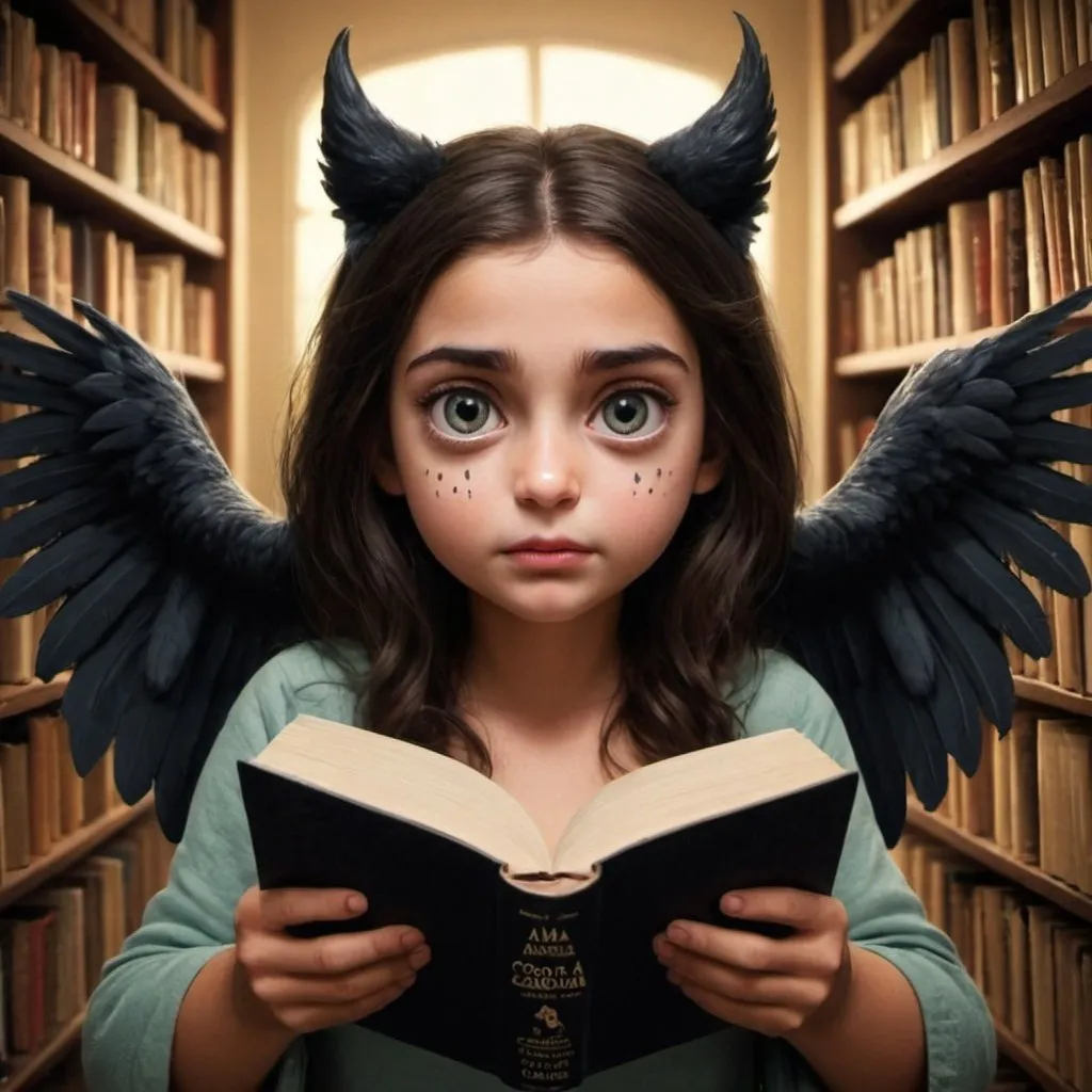 Prompt: 2804869439 uma coruja fofa e uma garota misteriosa, ao lado de livros de feitiços, cercado por poção, ao lado de uma ave misteriosa --v 4