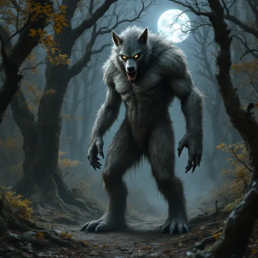 Prompt: un dogman dans une foret 