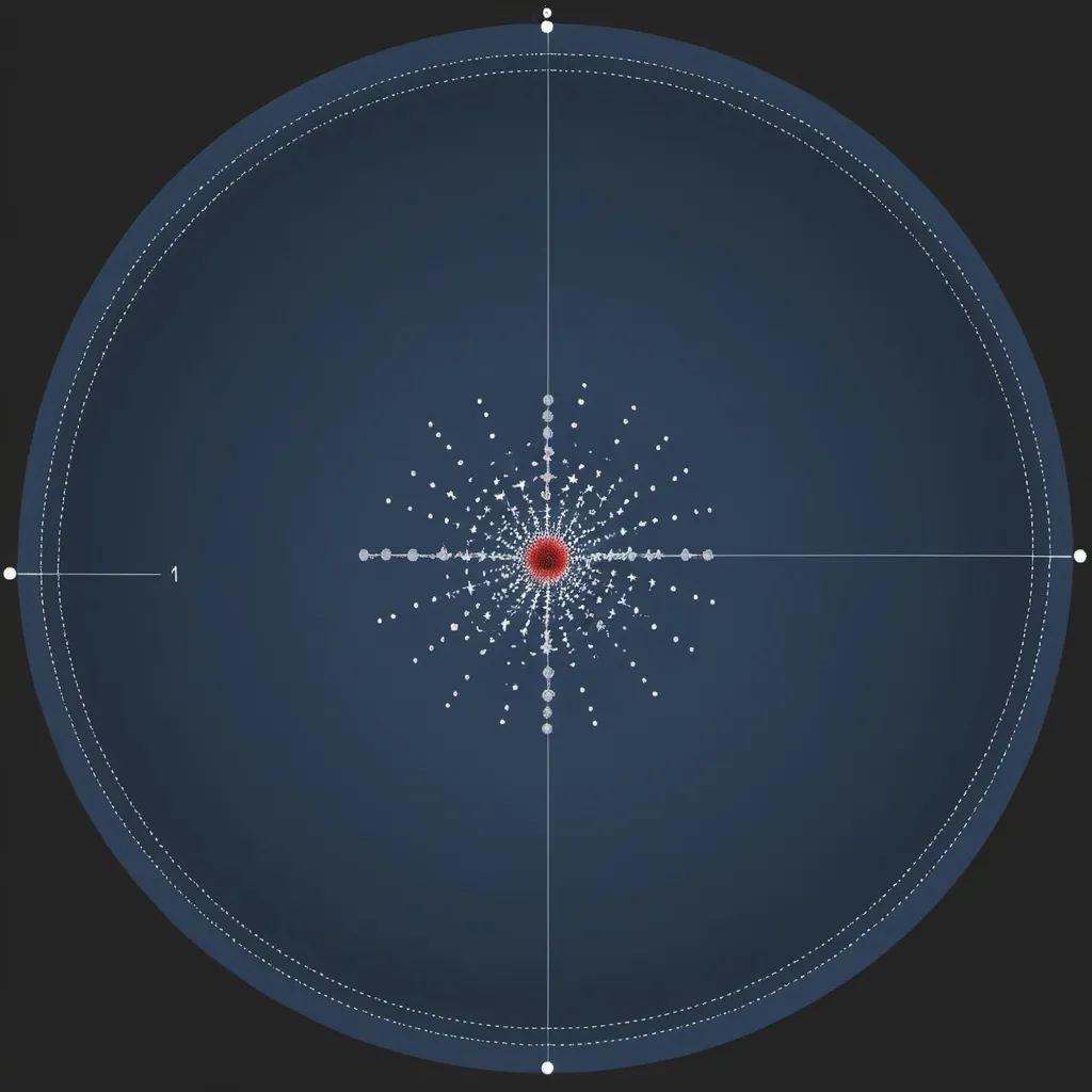 Prompt: Create a Mandelbrot set for a circle on the x axis and y-axis by adding a tripling effect on the circle in both positive and negative integers. Animate the zooming in and zooming out effect with the numbering of where the tripling effect takes place.