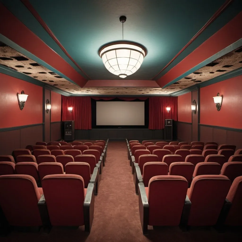 Prompt: Retro movie theater