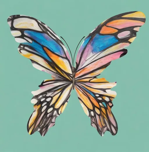 Prompt: Hi can you show me an example of abstract butterfly wings that I can use as a model to creat my diy butterfly cardboard wings? I’d like them to be abstract and in a similar way Henri Martisse would have painted them. 