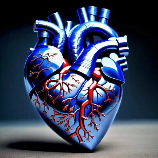 Prompt: A billet of indigo steel carved into a image of what a heart attack would look like, epic realistic, ultra intricate and hyper detailed, 32k, 
