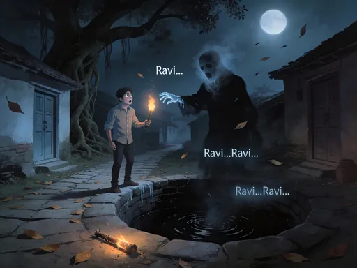 Prompt: 
रात का सन्नाटा पूरे गाँव पर छाया हुआ था। हवा में अजीब सी ठंडक थी, जैसे किसी ने अदृश्य हाथों से उसे जमा दिया हो। दूर कहीं कुत्ते की हल्की भौंक सुनाई दी और फिर सब कुछ शांत हो गया। गाँव के बाहर, पुराने बरगद के पेड़ के नीचे, वह कुआँ था—काला, गहरा और रहस्यमय। लोग कहते थे, रात में वहाँ से किसी की आवाज़ आती है, जैसे कोई भीतर से पुकार रहा हो। जिसने भी उस आवाज़ का पीछा किया, वह कभी लौटकर नहीं आया।

लेकिन रवि को इन बातों पर यकीन नहीं था। शहर में पढ़ा-लिखा युवक था, तर्क और विज्ञान में विश्वास रखता था। उसने तय किया कि आज रात वह इस रहस्य का अंत करेगा। आधी रात को, हाथ में टॉर्च लिए, वह अकेला उस कुएँ की ओर बढ़ा। रास्ते में सूखे पत्तों की चरमराहट उसके कदमों के नीचे गूँज रही थी। हर कदम के साथ अंधेरा और गहरा होता जा रहा था।

कुएँ के पास पहुँचकर उसने टॉर्च की रोशनी भीतर डाली। नीचे सिर्फ काला पानी दिखा, जो हल्की हवा में काँप रहा था। तभी कहीं से धीमी, पर साफ़ आवाज़ आई—“रवि…”
वह चौंक गया। उसने चारों ओर देखा, कोई नहीं था। आवाज़ फिर आई, इस बार और पास से—“रवि…”
उसका दिल तेज़ी से धड़कने लगा। उसने टॉर्च कसकर पकड़ी और कुएँ के किनारे झाँका। अचानक टॉर्च झिलमिलाई और बुझ गई। चारों ओर घुप्प अंधेरा छा गया।

ठंडी हवा का झोंका उसके चेहरे से टकराया। तभी उसने महसूस किया—किसी बर्फ जैसे ठंडे हाथ ने उसके कंधे को छुआ। वह पीछे मुड़ा, पर वहाँ कुछ नहीं था। फिर कुएँ से एक काली परछाईं धीरे-धीरे ऊपर उठने लगी। उसकी आकृति इंसान जैसी थी, पर चेहरा धुंध में लिपटा हुआ। परछाईं ने फिर कहा—“रवि…”
उसकी आवाज़ अब उसके कानों के भीतर गूँज रही थी। रवि चीखना चाहता था, पर आवाज़ गले में अटक गई। परछाईं ने अपना हाथ उसकी ओर बढ़ाया, और सब कुछ अंधेरे में समा गया।

सुबह गाँव वाले जब वहाँ पहुँचे, तो कुएँ के पास रवि की टॉर्च टूटी पड़ी थी, पर रवि कहीं नहीं था। कुएँ के पानी में हल्की लहरें उठ रही थीं, और हवा में वही आवाज़ गूँज रही थी—
“रवि… रवि…”

उस दिन के बाद से कोई भी उस कुएँ के पास नहीं गया। रात होते ही पूरा गाँव दरवाज़े बंद कर लेता, क्योंकि अब हर रात, आधी रात को, कुएँ से किसी के नाम की पुकार सुनाई देती थी—धीमी, ठंडी और डरावनी।