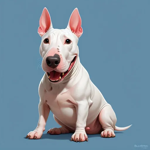 Prompt: Bullterrier, cartoon 
