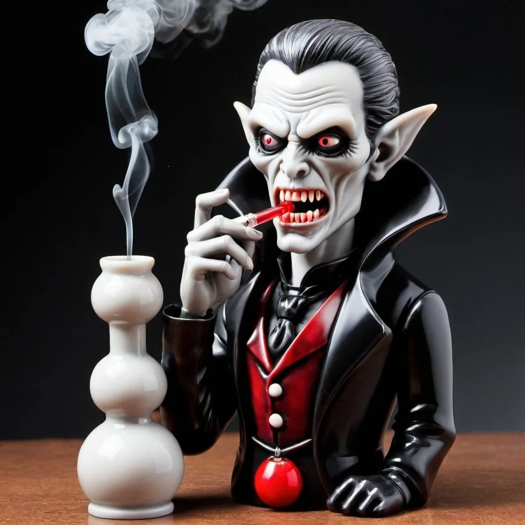 Prompt: vampire smoking bong