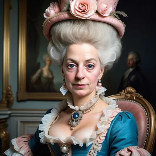 Prompt: The real face of queen Marie Antoinette, realistic photo