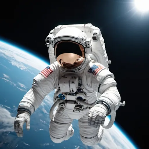 Prompt: astronaut is flying in space
