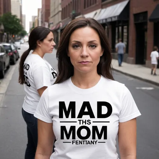 Prompt: create a image for a website that sells apparel. The website is called Mad AF this is an acronym for Mom's and Dads Against Fentanyl. I need images that show moms and dads stepping up to the role of helping fight the crisis of fentanyl  on the streets. They can be images of volunteer work to protests in the streets. Make sure the images are clean and professional 