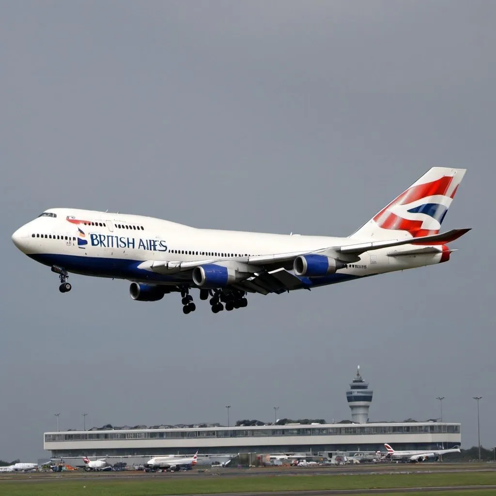 Prompt: British airlines B747