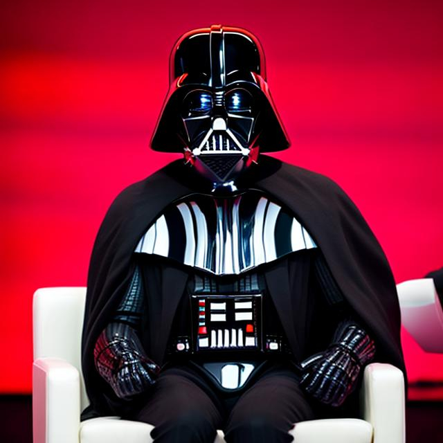 Prompt: Darth Vader attending a TED talk